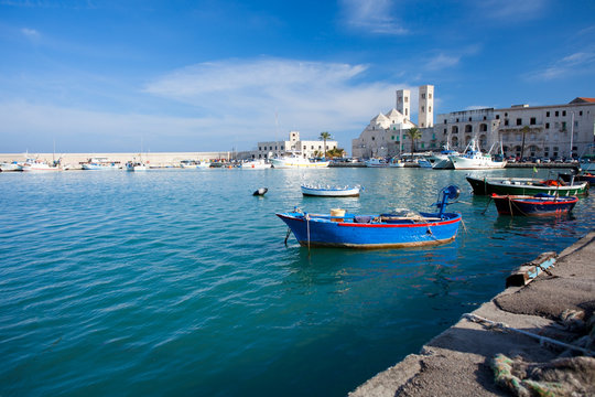 Molfetta Harbor with Duomo - Apulia, Italy