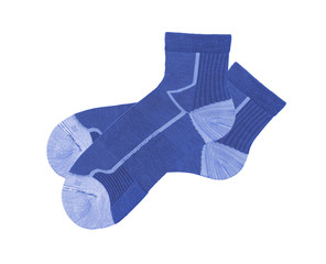 blue striped socks isolated on white