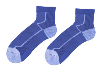 blue striped socks isolated on white