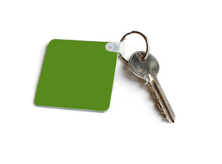 Key with plain green tag
