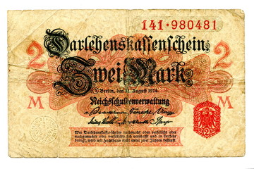 Vintage money - German 2 Deutch marks