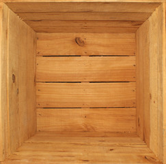 Interior de una caja de madera