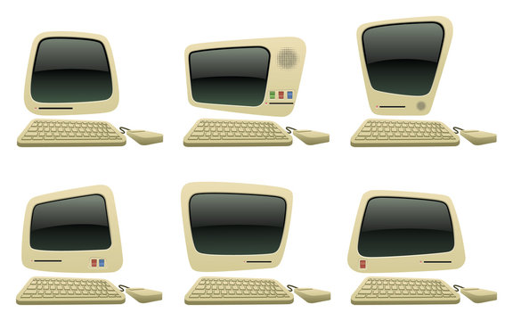 Retro Computer Icon Set