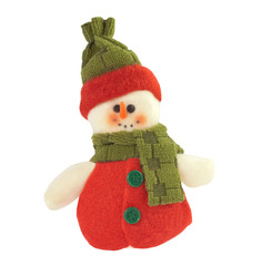 Christmas snowman isolated on white