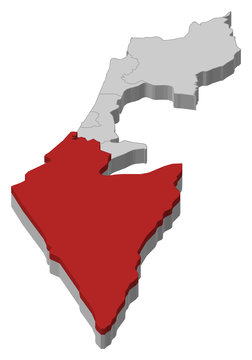 Map of Israel, Southern District highlighted