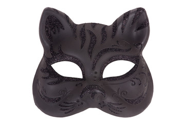 Mask in the form of the muzzle a cat on a white background