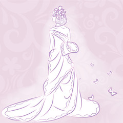 Beautiful bride, wedding card concept