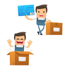 set of funny cartoon mechanic