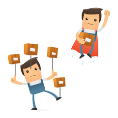 set of funny cartoon mechanic