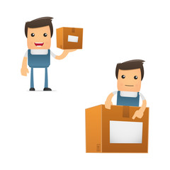 set of funny cartoon mechanic