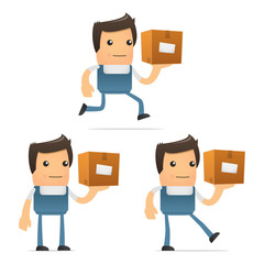 set of funny cartoon mechanic