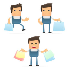 set of funny cartoon mechanic