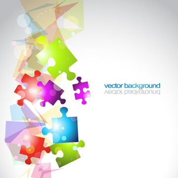 Abstract Puzzle Shape Vector Background