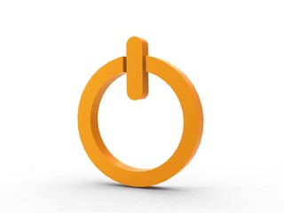 3d Icon Ausknopf orange