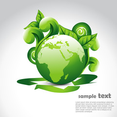 green earth with florals