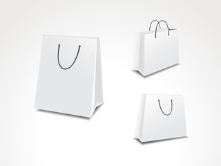 illustration set of three paper shopping bags.