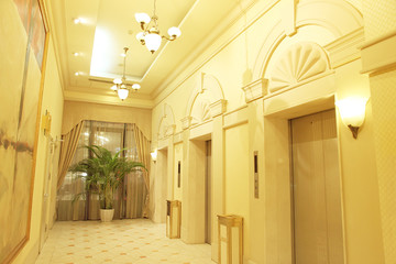lobby with elevators