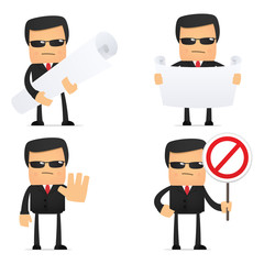 set of funny cartoon security