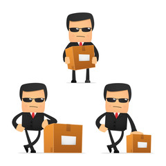 set of funny cartoon security