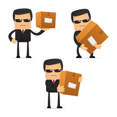 set of funny cartoon security