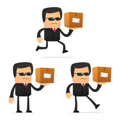 set of funny cartoon security