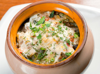 Roasted slices of potato