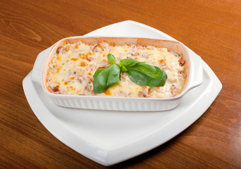 Lasagna with beef .Italian cuisine