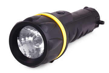 Black plastic flashlight