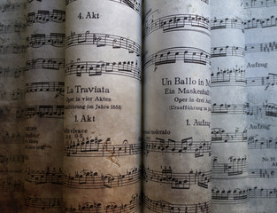 Musical score with texture grunge