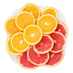 grapefruit and orange on plate