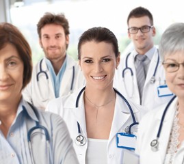 Female doctor with medical team