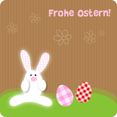 Frohe Ostern Hase Happy Easter Karton
