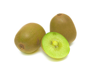 ripe kiwi fruit on white background close-up