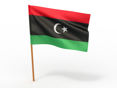 flag fluttering in the wind. Libya