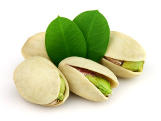 Pistachio with leaves