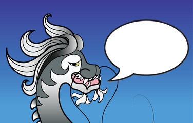 Dragon with speech bubble