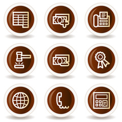 Finance web icons set 2, chocolate buttons