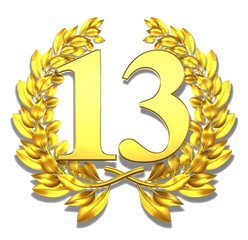 13 thirdteen number laurel wreath