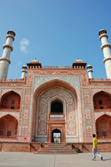 Entrance gate to Akbar's tomb in Agra, India