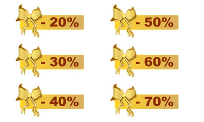 Discount labels templates with different percentages