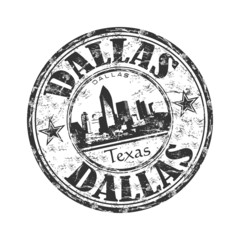 Dallas black grunge rubber stamp