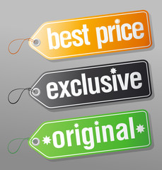 Set of labels for exclusive sales