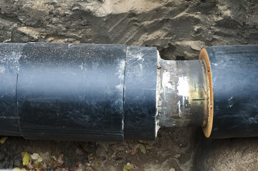 Installing pipes for hot water and steam heating