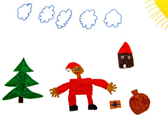 Kinderzeichnung Weihnachten