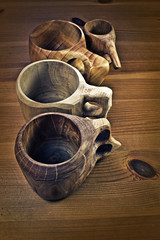 Wooden coffee cups or guksi