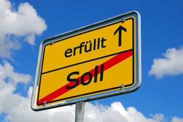 Ziel - Plan - Vorwärts - Schild