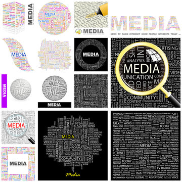 MEDIA concept illustration. GREAT COLLECTION.