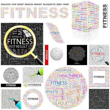 FITNESS concept illustration. GREAT COLLECTION.