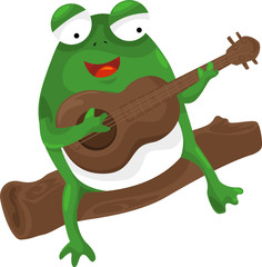 Frog playing a guitar