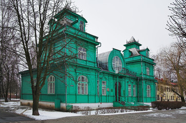 Wooden house in Art Nouveau style in Bobruisk, Belarus